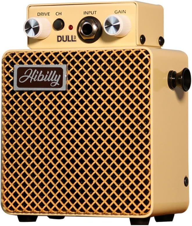 HiBilly Dull3 Full-Metal Mini Guitar Amplifier, Rechargeable 3W Pocket Micro Amp with Clean/Overdrive/Distortion Modes, 3" Speaker, 1200mAh Battery - Image 2